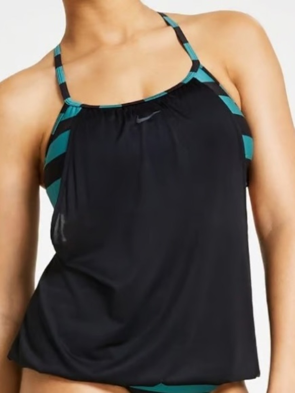 Nike Black Tank Top with Teal Stripe Racerback